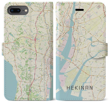 【碧南（愛知県）】地図柄iPhoneケース（手帳タイプ）ナチュラル・iPhone 8Plus /7Plus / 6sPlus / 6Plus 用