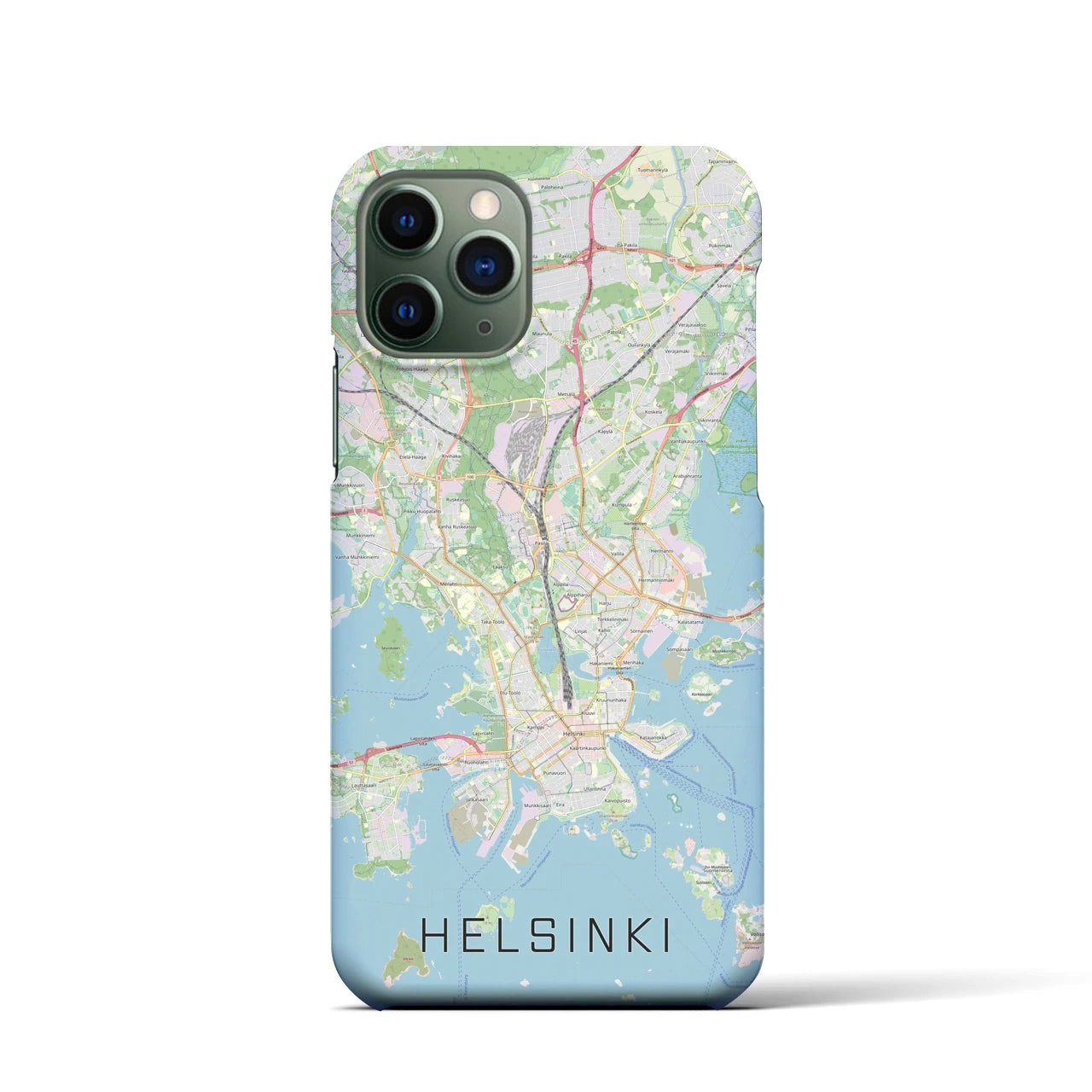 【ヘルシンキ】地図柄iPhoneケース（バックカバータイプ・ナチュラル）iPhone 11 Pro 用
