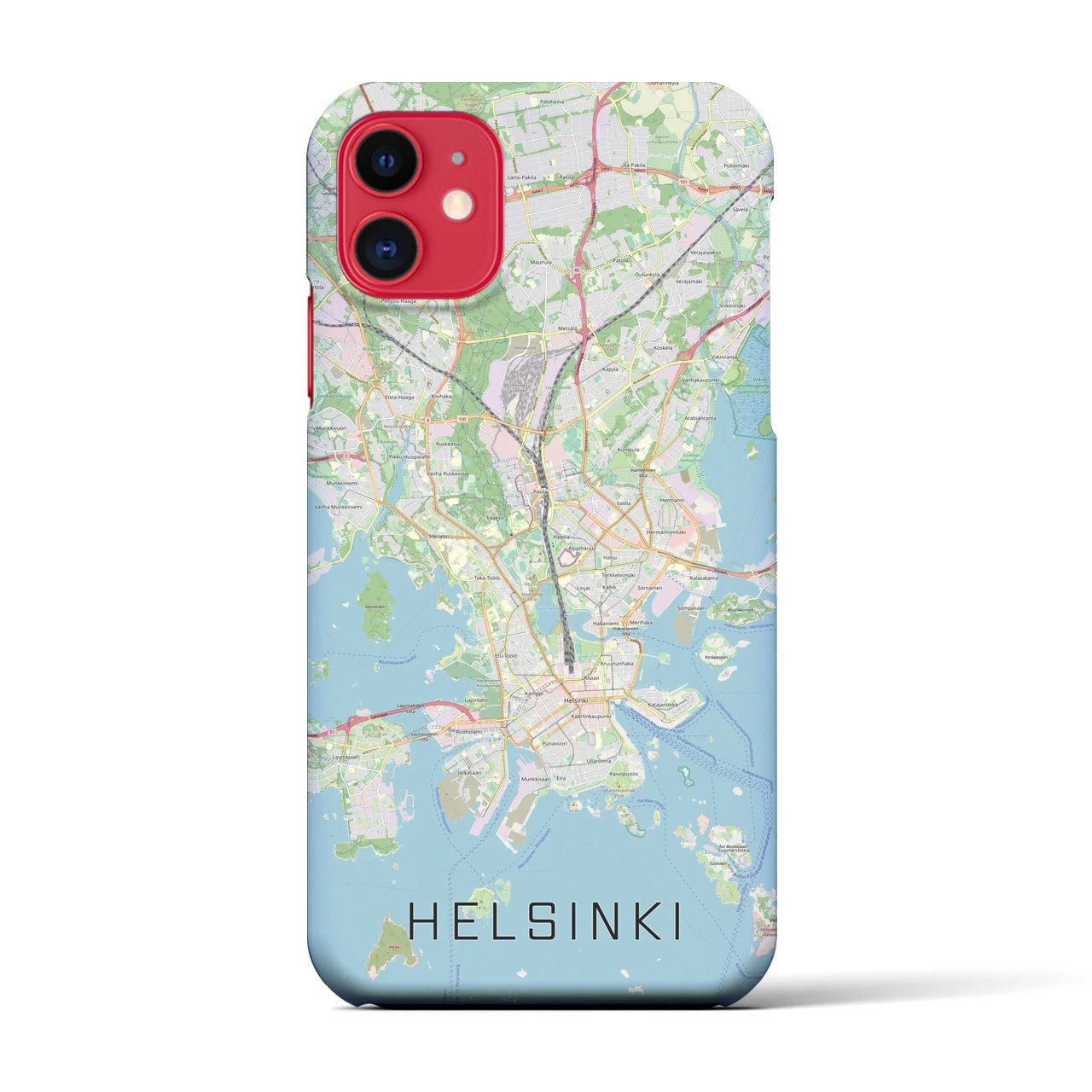 【ヘルシンキ】地図柄iPhoneケース（バックカバータイプ・ナチュラル）iPhone 11 用