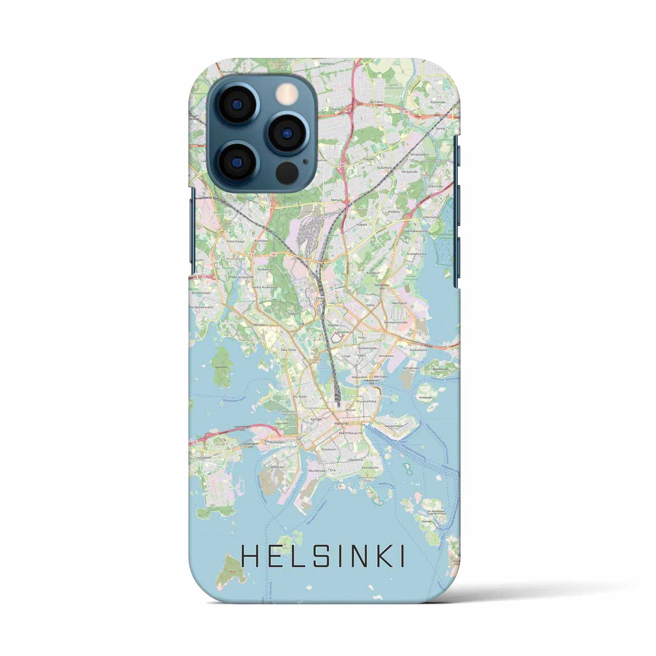 【ヘルシンキ】地図柄iPhoneケース（バックカバータイプ・ナチュラル）iPhone 12 / 12 Pro 用