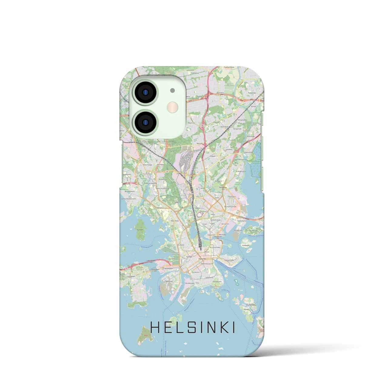 【ヘルシンキ】地図柄iPhoneケース（バックカバータイプ・ナチュラル）iPhone 12 mini 用