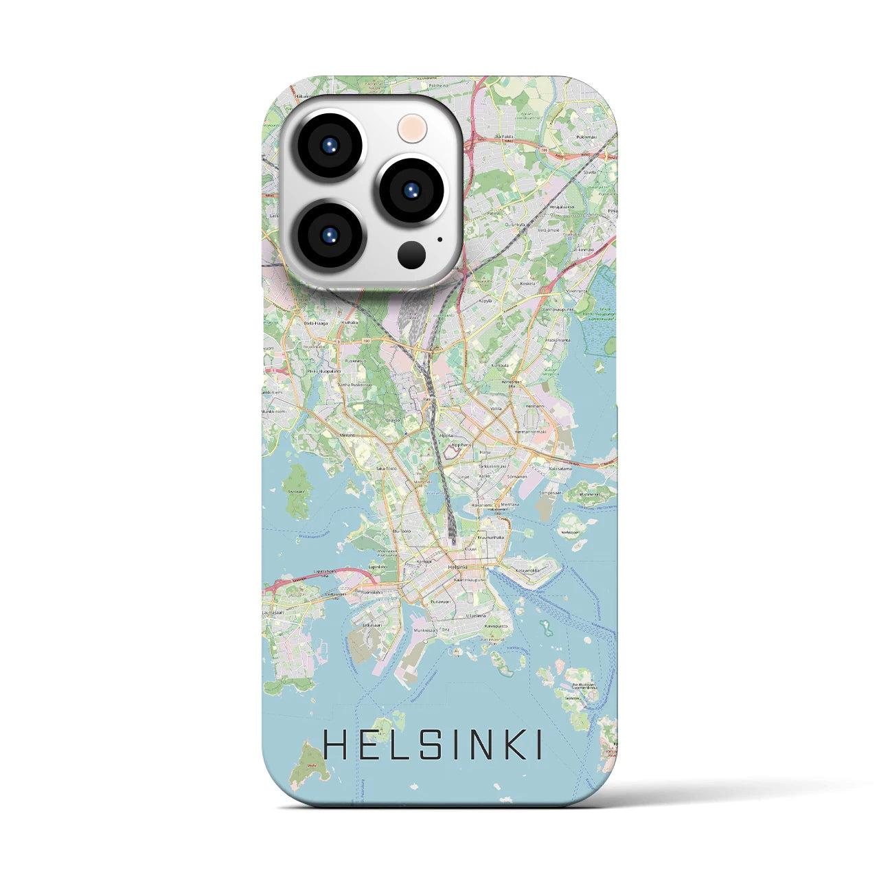 【ヘルシンキ】地図柄iPhoneケース（バックカバータイプ・ナチュラル）iPhone 13 Pro 用