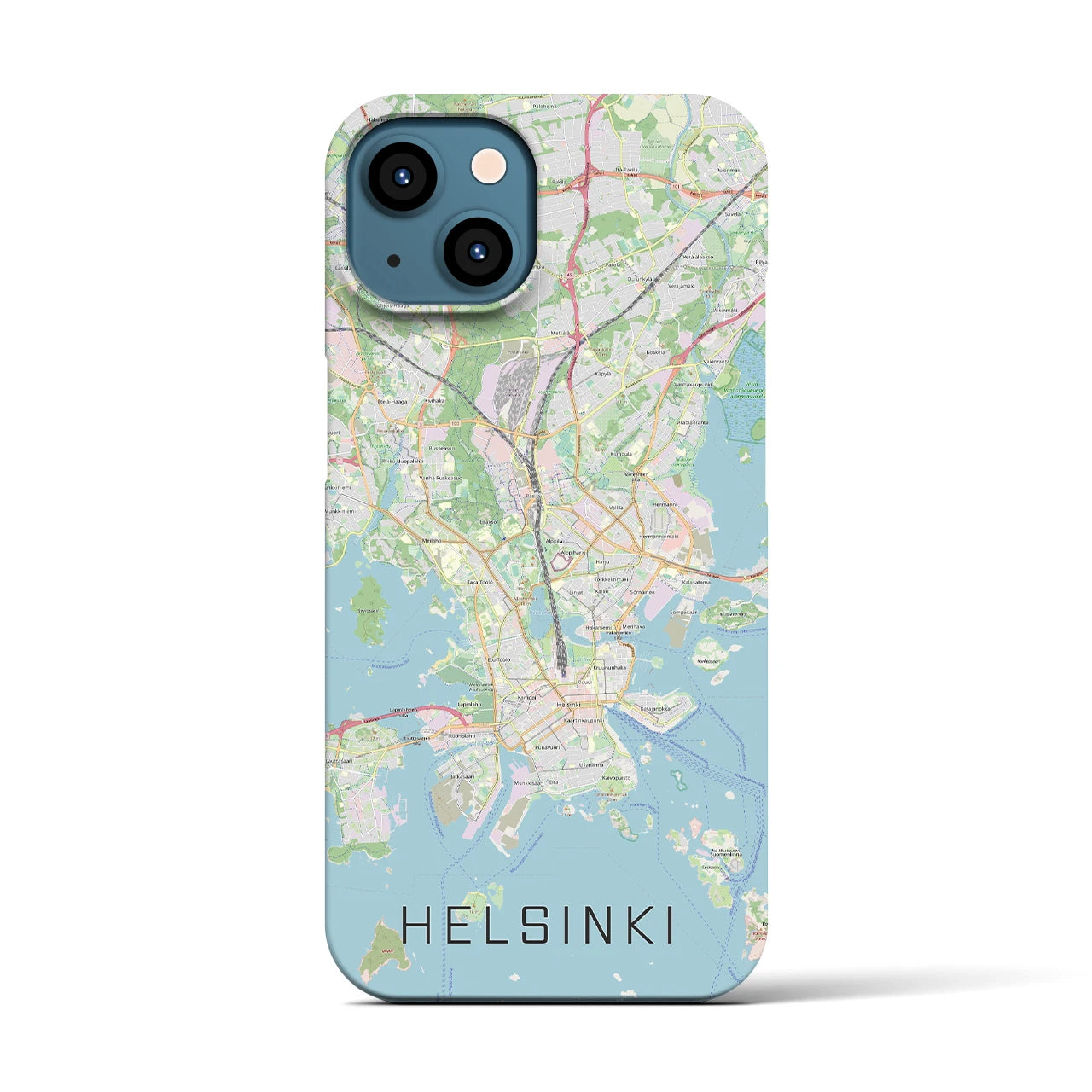 【ヘルシンキ】地図柄iPhoneケース（バックカバータイプ・ナチュラル）iPhone 13 用