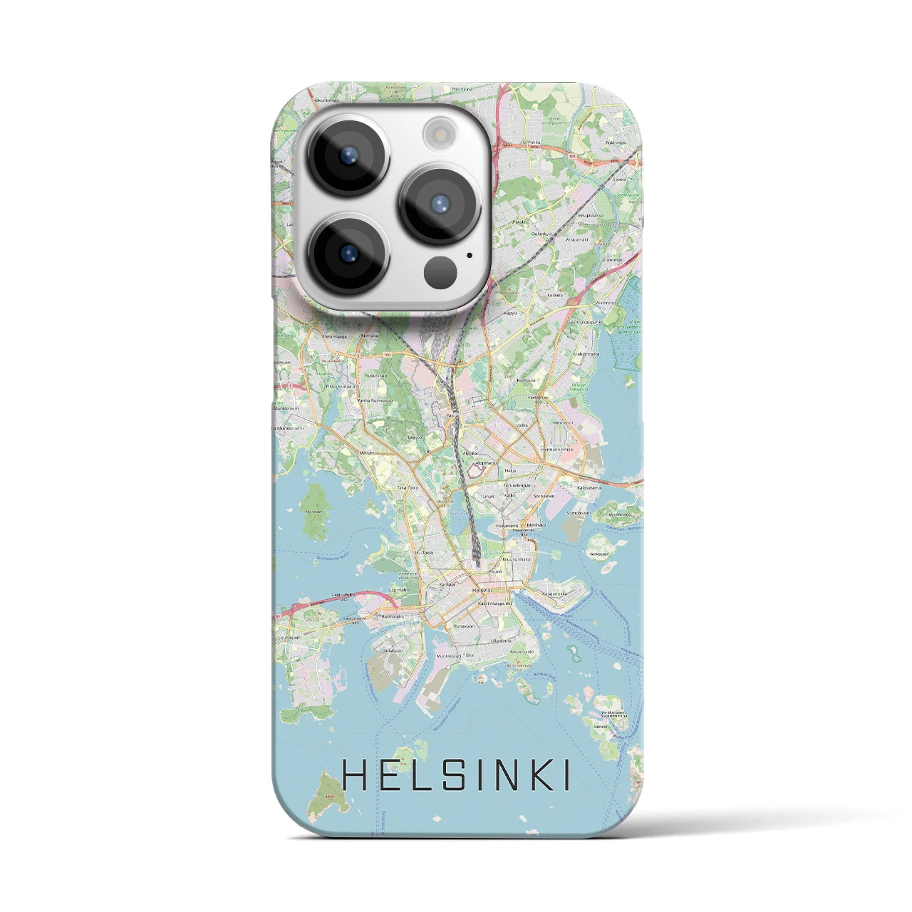 【ヘルシンキ】地図柄iPhoneケース（バックカバータイプ・ナチュラル）iPhone 14 Pro 用