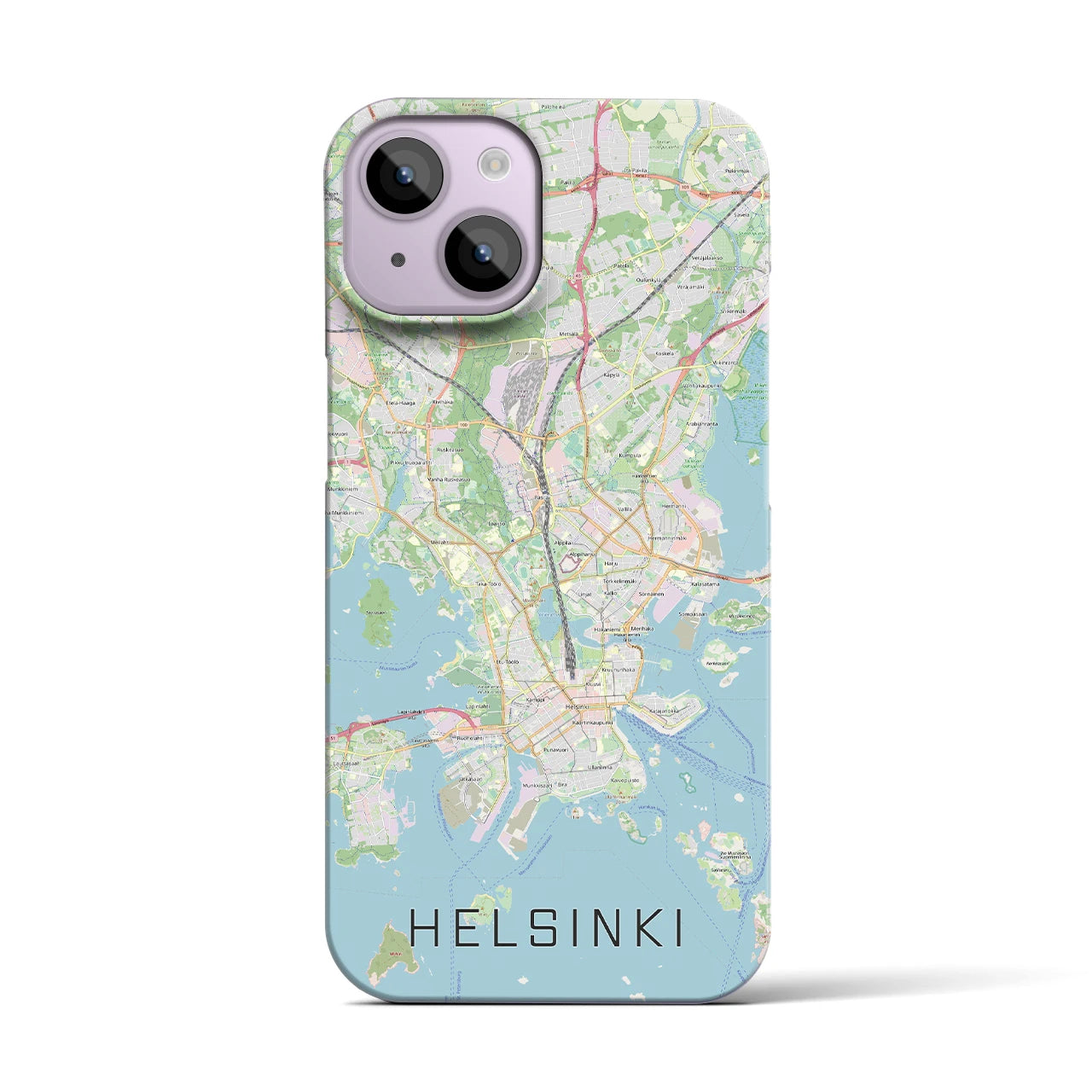 【ヘルシンキ】地図柄iPhoneケース（バックカバータイプ・ナチュラル）iPhone 14 用