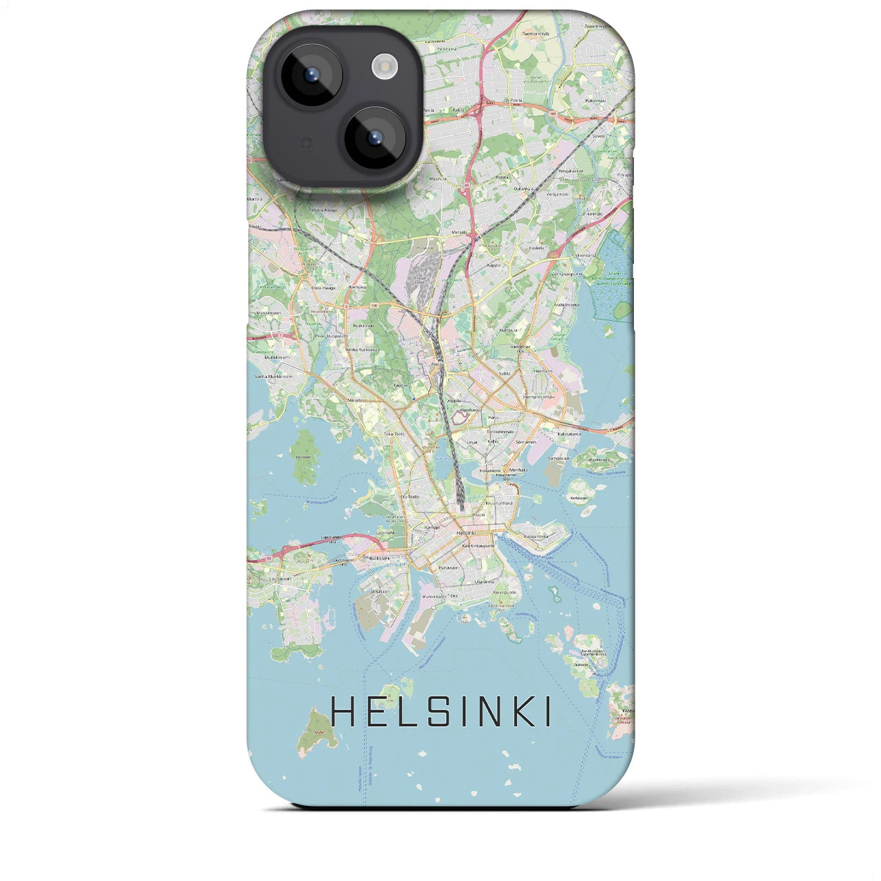 【ヘルシンキ】地図柄iPhoneケース（バックカバータイプ・ナチュラル）iPhone 14 Plus 用