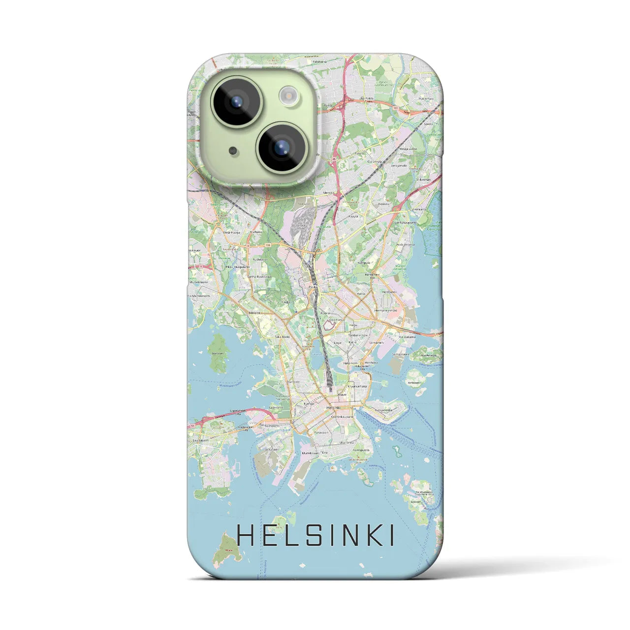 【ヘルシンキ】地図柄iPhoneケース（バックカバータイプ・ナチュラル）iPhone 15 用