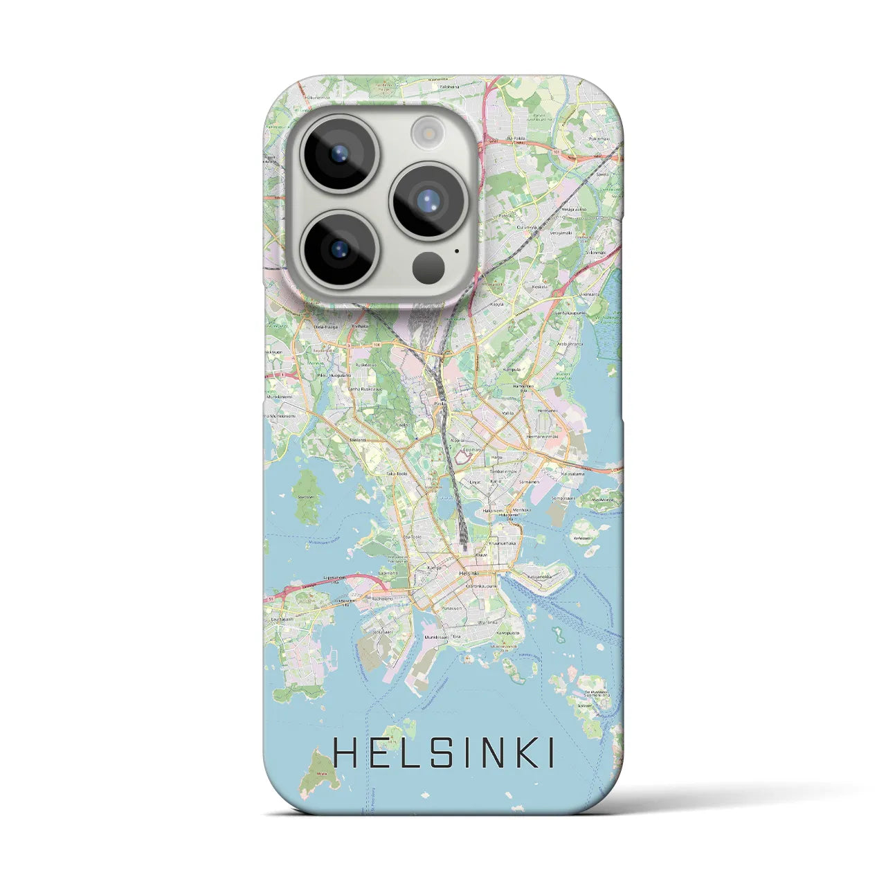 【ヘルシンキ】地図柄iPhoneケース（バックカバータイプ・ナチュラル）iPhone 15 Pro 用