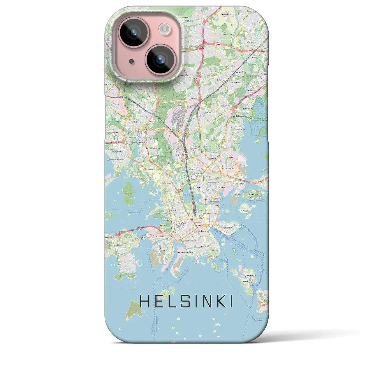 【ヘルシンキ】地図柄iPhoneケース（バックカバータイプ・ナチュラル）iPhone 15 Plus 用