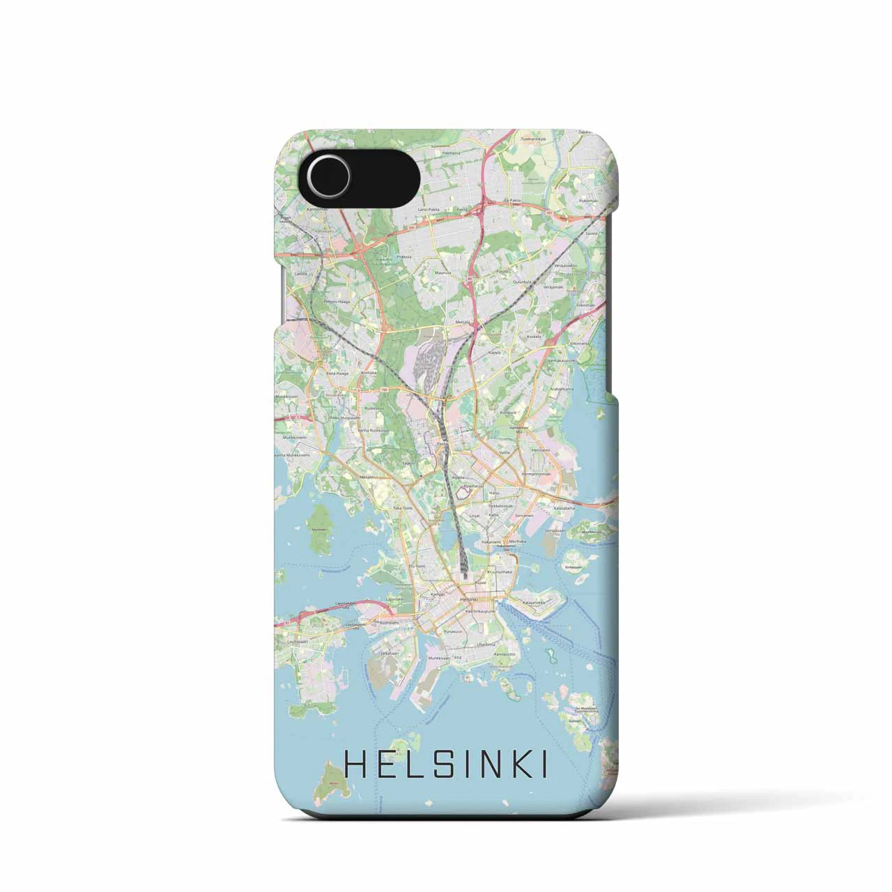【ヘルシンキ】地図柄iPhoneケース（バックカバータイプ・ナチュラル）iPhone SE（第3 / 第2世代） / 8 / 7 / 6s / 6 用