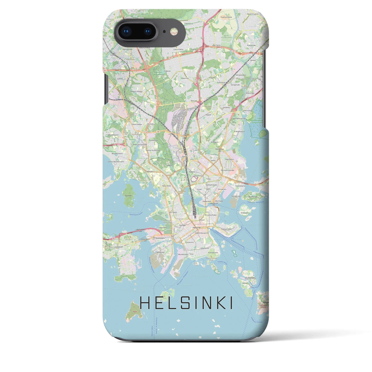 【ヘルシンキ】地図柄iPhoneケース（バックカバータイプ・ナチュラル）iPhone 8Plus /7Plus / 6sPlus / 6Plus 用