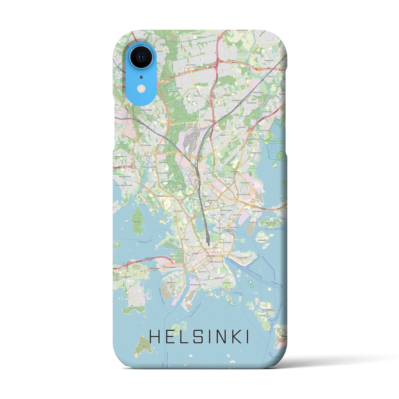【ヘルシンキ】地図柄iPhoneケース（バックカバータイプ・ナチュラル）iPhone XR 用