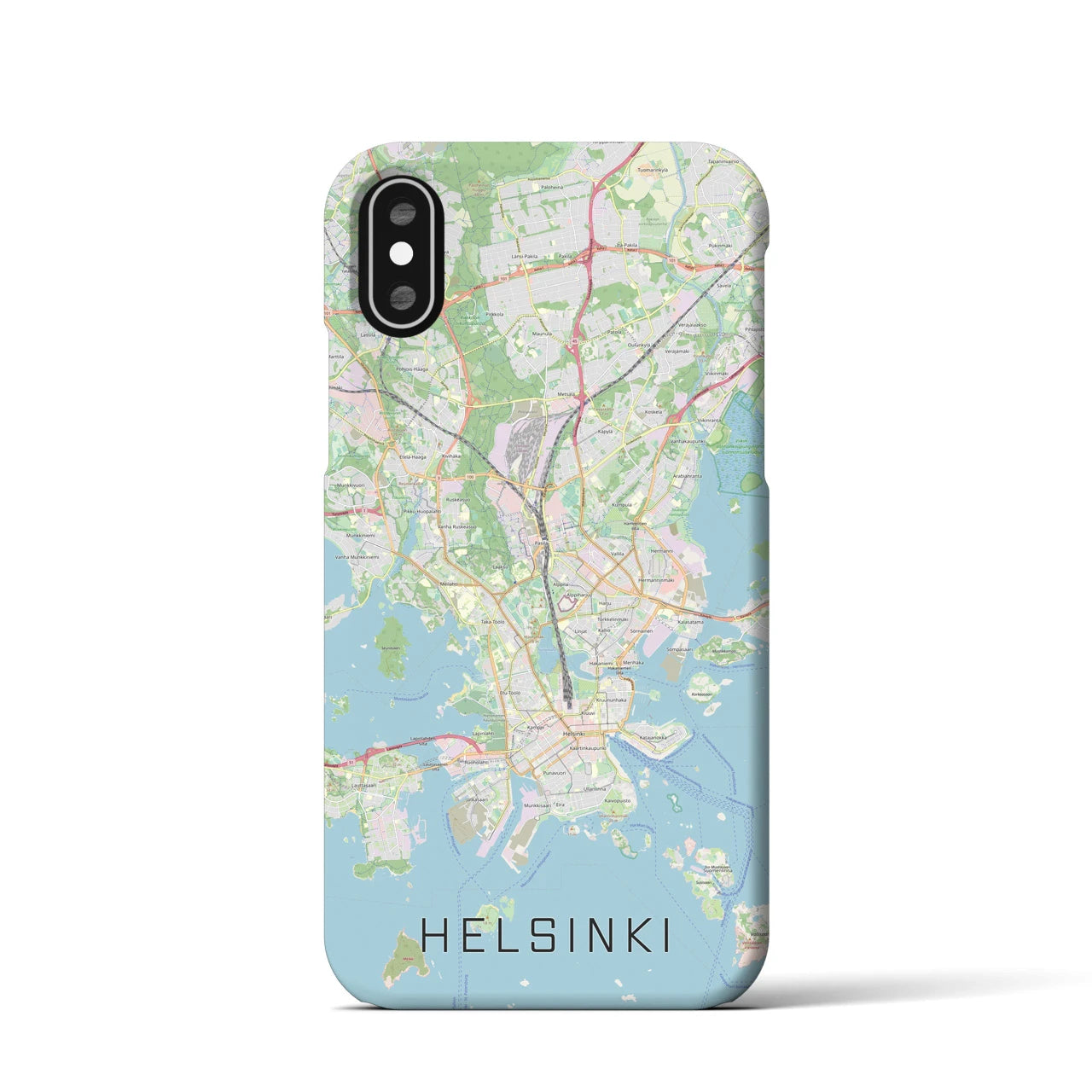 【ヘルシンキ】地図柄iPhoneケース（バックカバータイプ・ナチュラル）iPhone XS / X 用