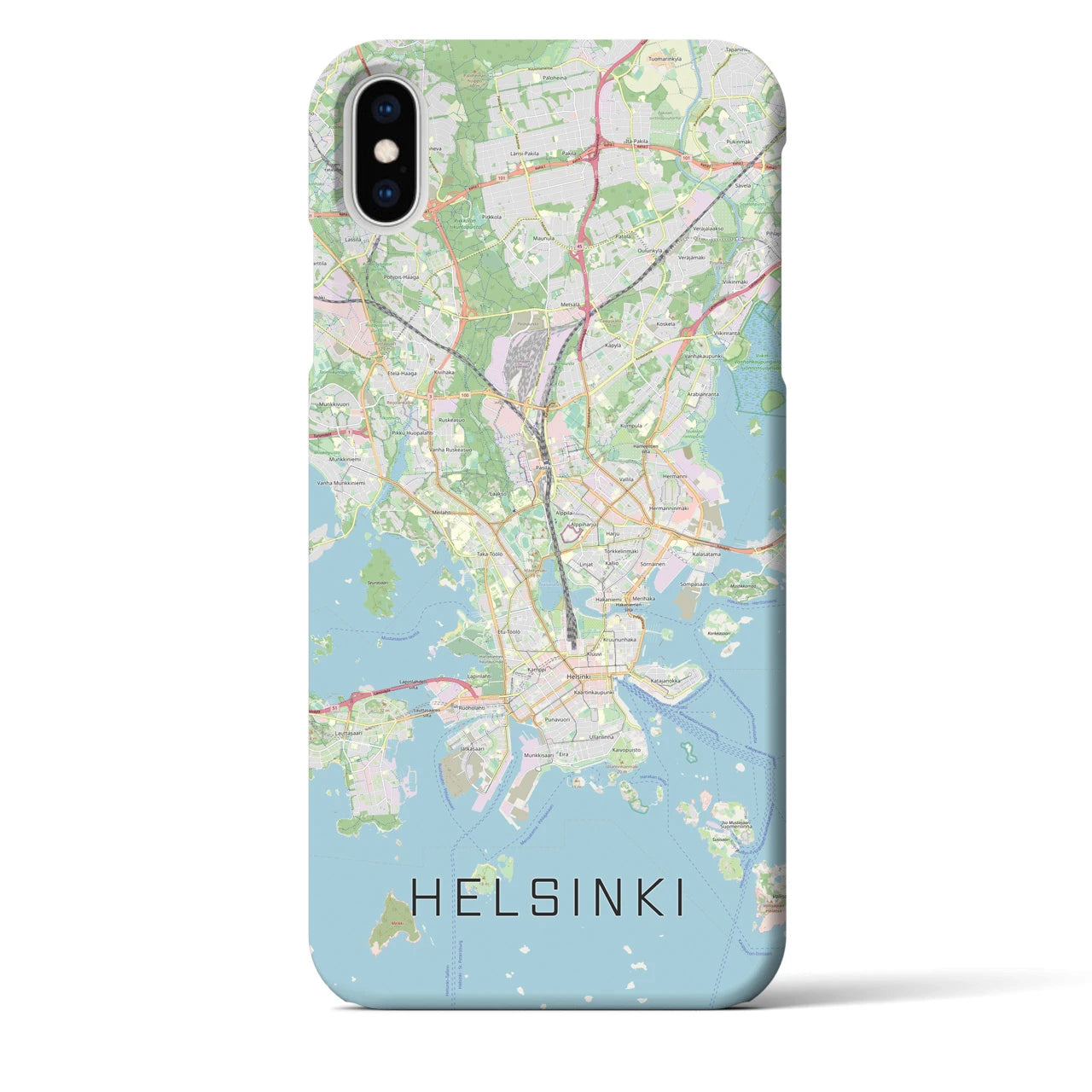 【ヘルシンキ】地図柄iPhoneケース（バックカバータイプ・ナチュラル）iPhone XS Max 用