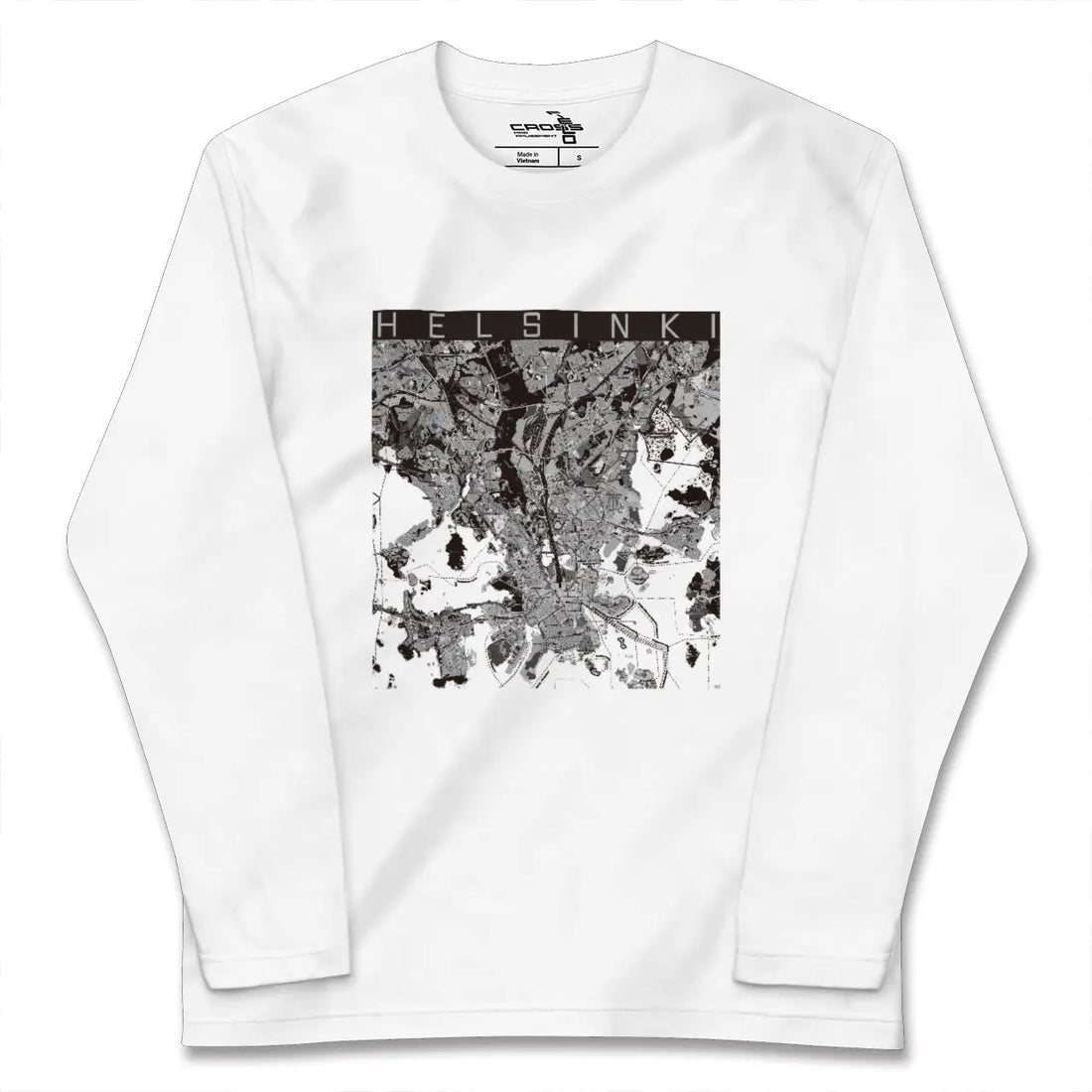 【ヘルシンキ(フィンランド)】地図柄ロングスリーブTシャツ
