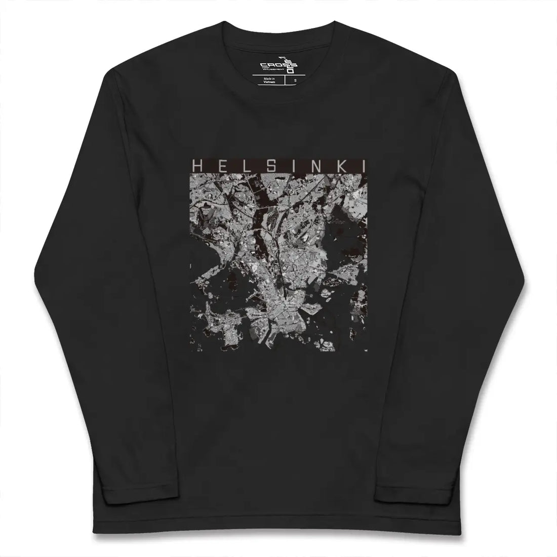 【ヘルシンキ(フィンランド)】地図柄ロングスリーブTシャツ
