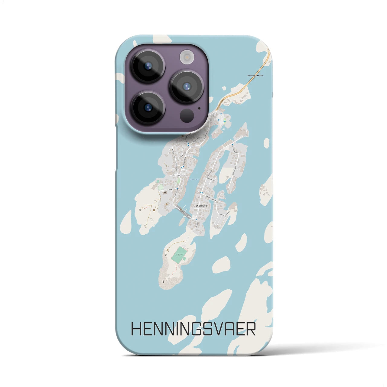 【ヘニングスヴァール】地図柄iPhoneケース（バックカバータイプ・ナチュラル）iPhone 14 Pro 用