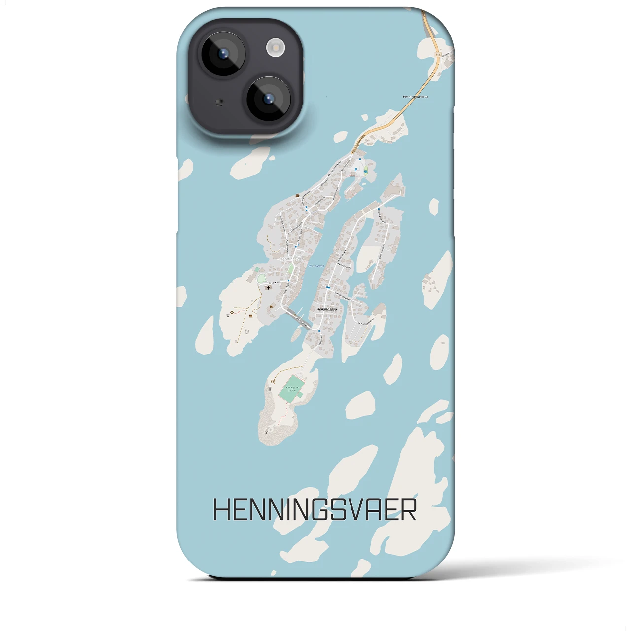 【ヘニングスヴァール】地図柄iPhoneケース（バックカバータイプ・ナチュラル）iPhone 14 Plus 用