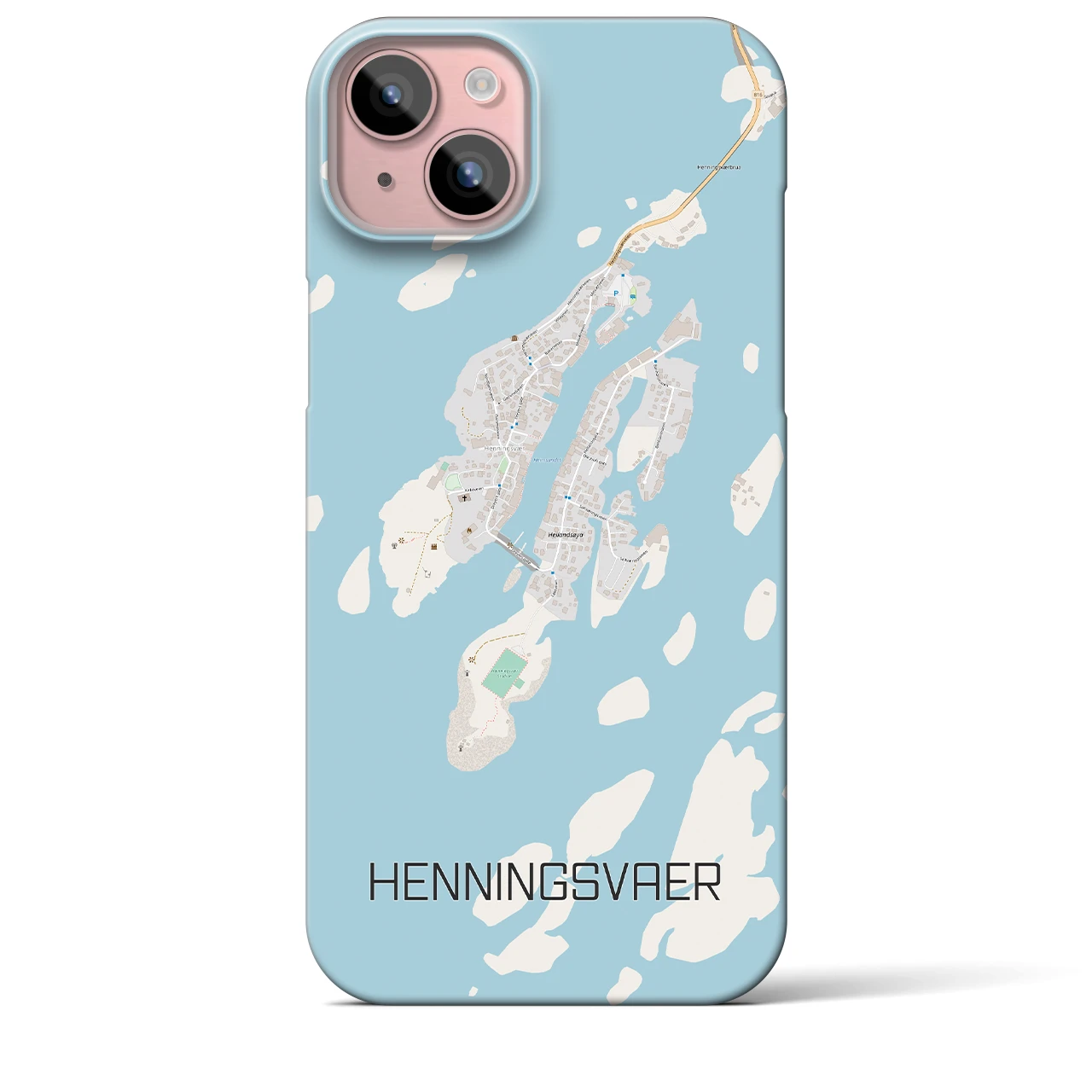 【ヘニングスヴァール】地図柄iPhoneケース（バックカバータイプ・ナチュラル）iPhone 15 Plus 用