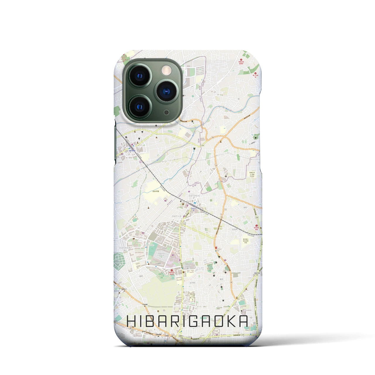 【ひばりヶ丘】地図柄iPhoneケース（バックカバータイプ・ナチュラル）iPhone 11 Pro 用