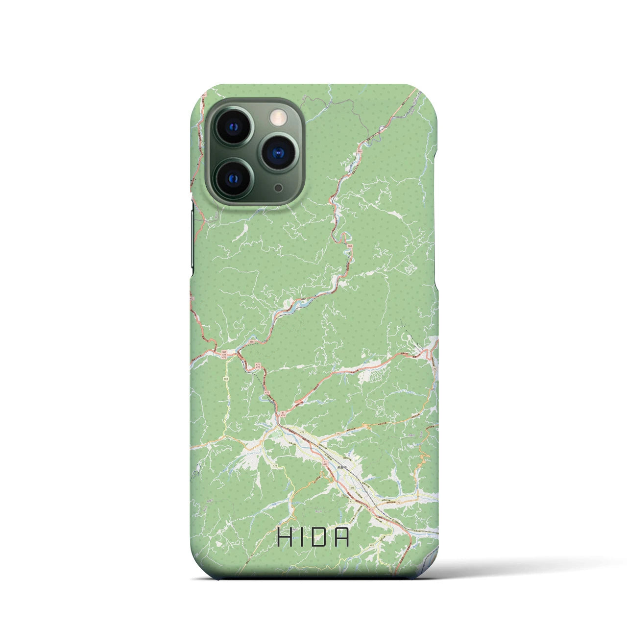 【飛騨】地図柄iPhoneケース（バックカバータイプ・ナチュラル）iPhone 11 Pro 用