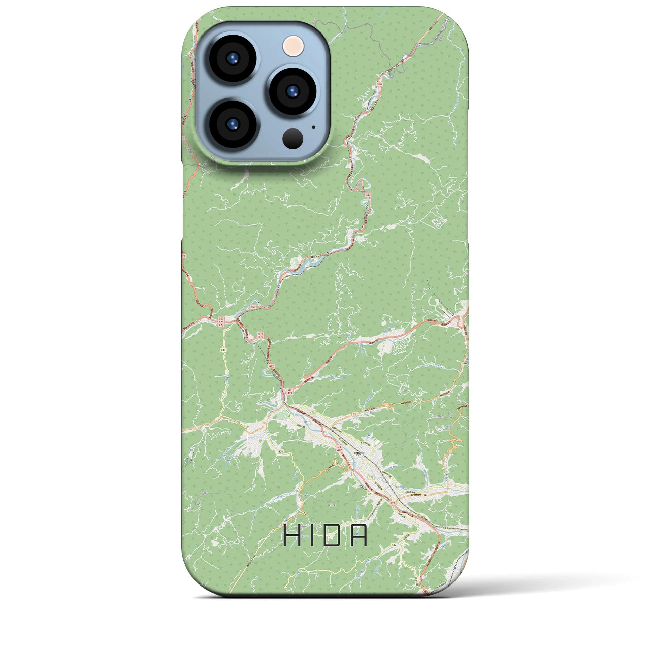 【飛騨】地図柄iPhoneケース（バックカバータイプ・ナチュラル）iPhone 13 Pro Max 用