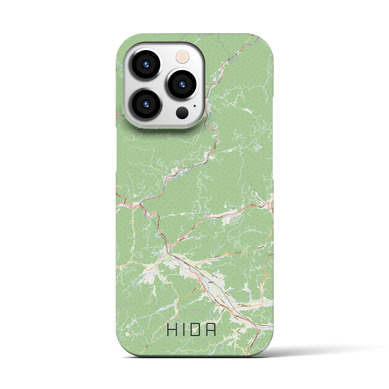 【飛騨】地図柄iPhoneケース（バックカバータイプ・ナチュラル）iPhone 13 Pro 用