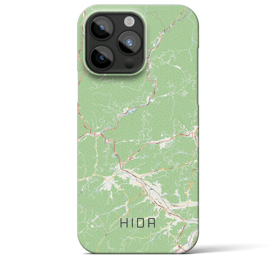 【飛騨】地図柄iPhoneケース（バックカバータイプ・ナチュラル）iPhone 15 Pro Max 用