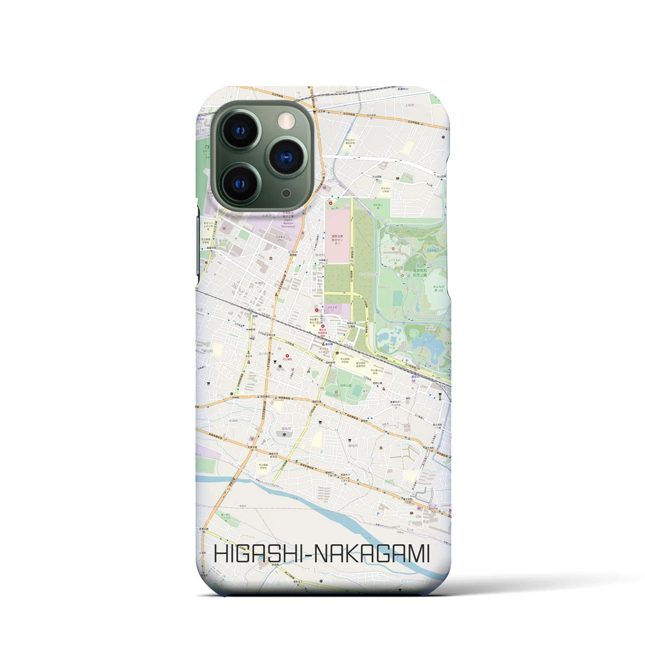 【東中神】地図柄iPhoneケース（バックカバータイプ・ナチュラル）iPhone 11 Pro 用