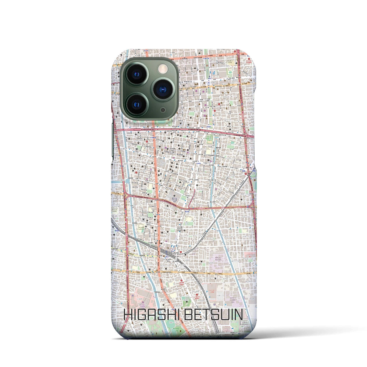 【東別院】地図柄iPhoneケース（バックカバータイプ・ナチュラル）iPhone 11 Pro 用