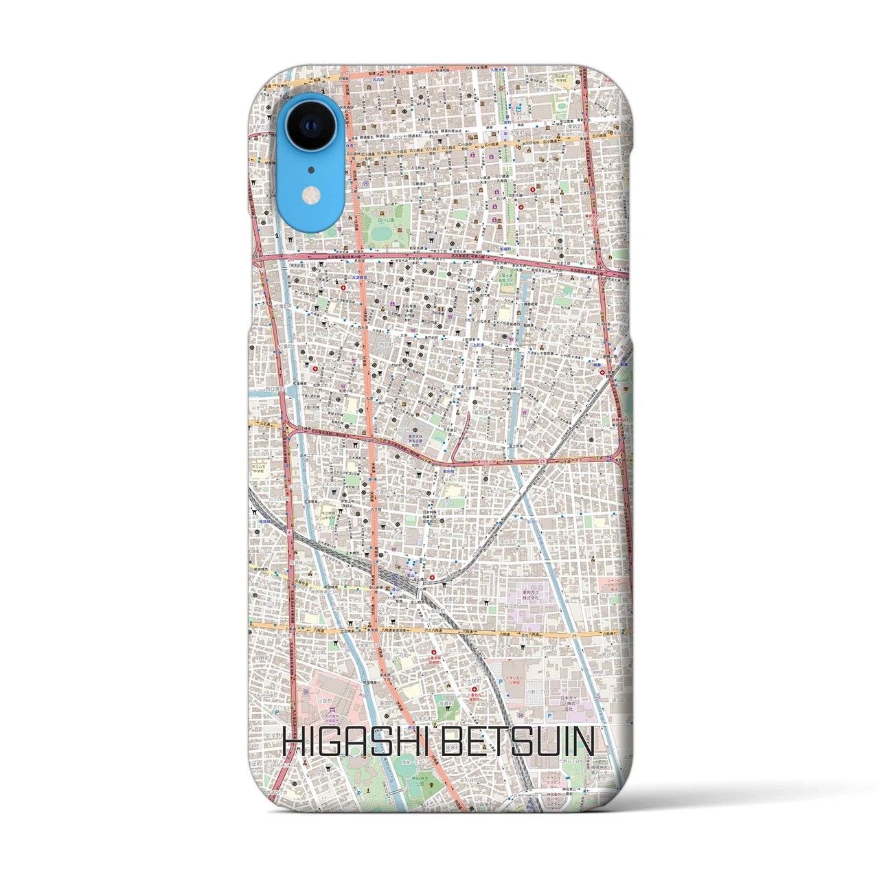 【東別院】地図柄iPhoneケース（バックカバータイプ・ナチュラル）iPhone XR 用
