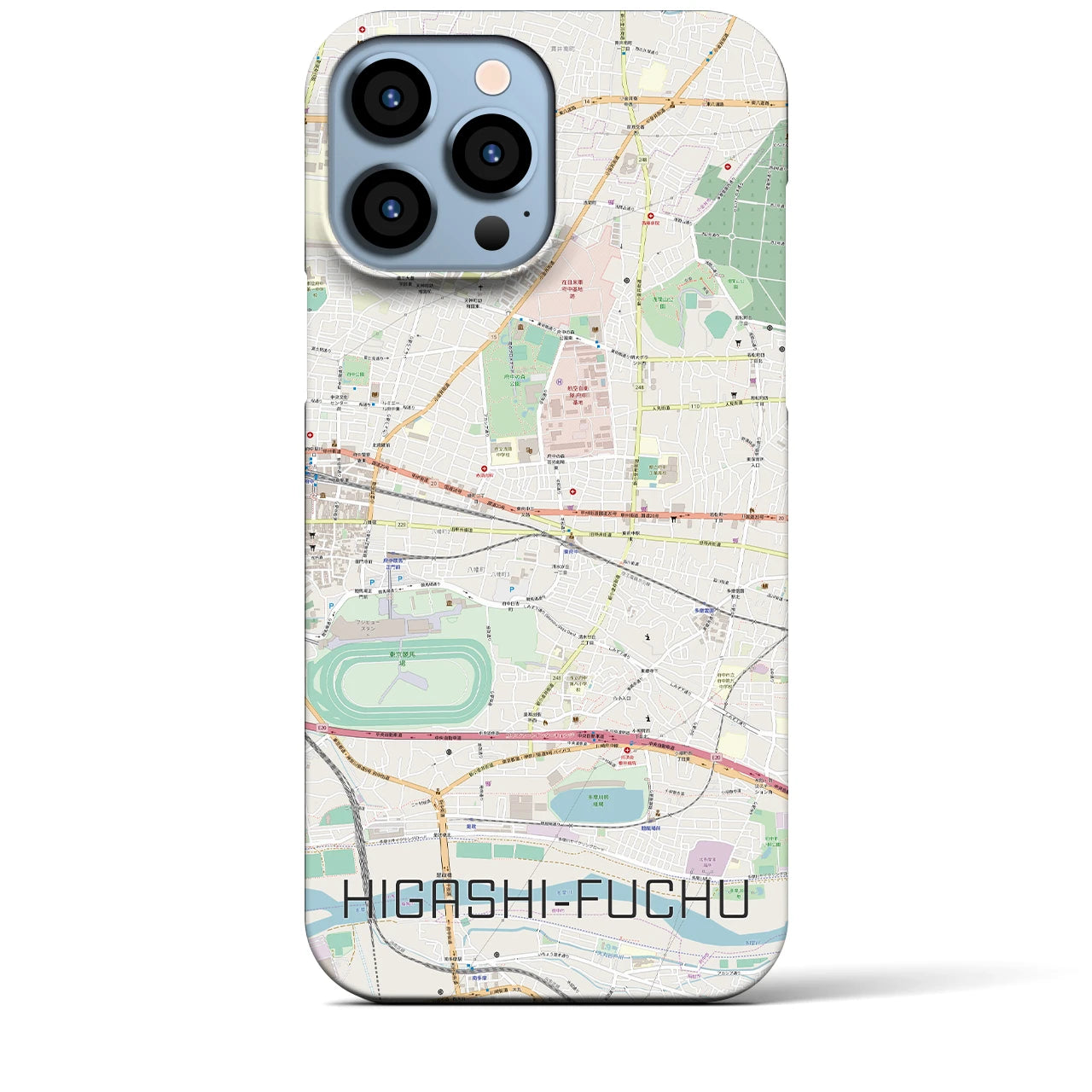 【東府中】地図柄iPhoneケース（バックカバータイプ・ナチュラル）iPhone 13 Pro Max 用
