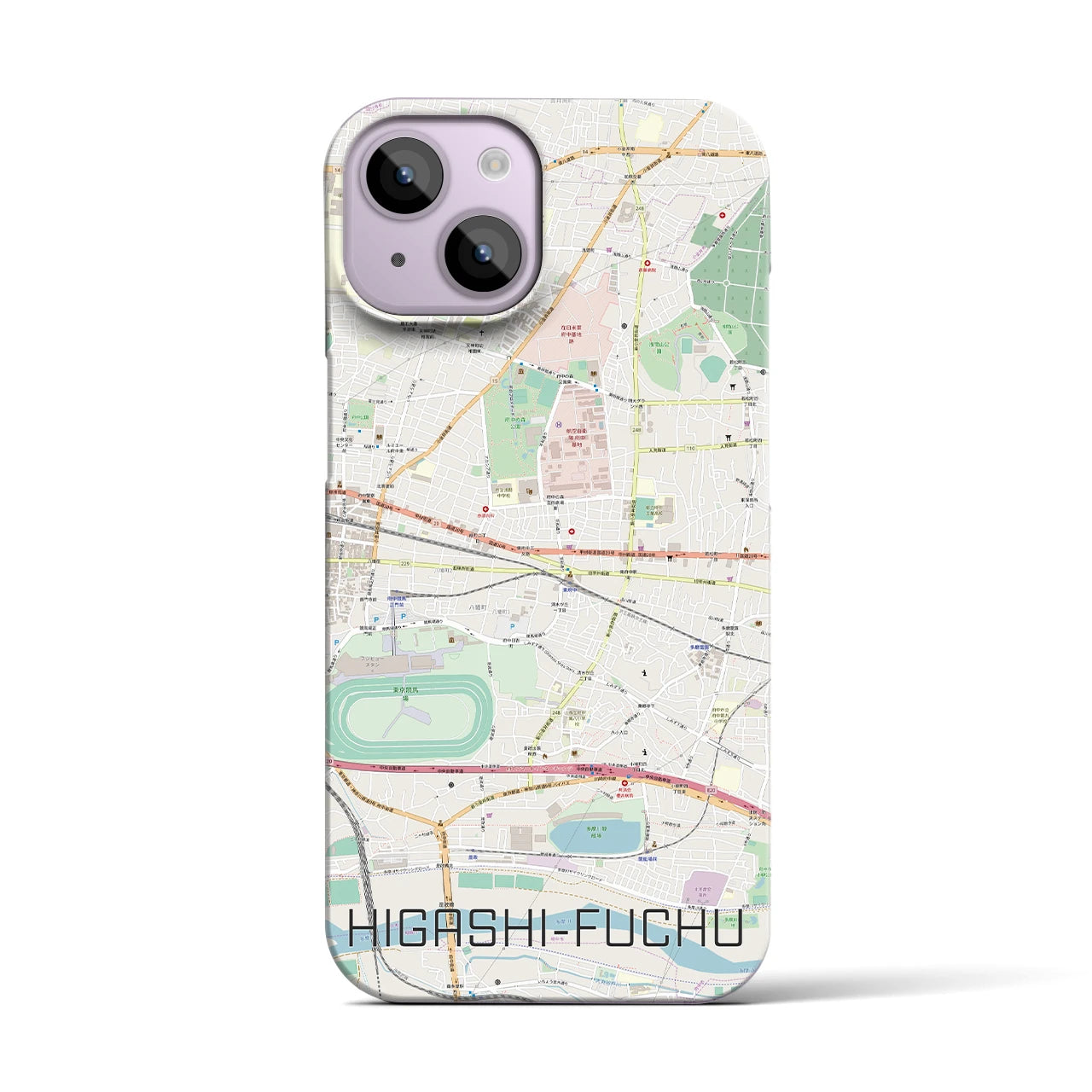 【東府中】地図柄iPhoneケース（バックカバータイプ・ナチュラル）iPhone 14 用