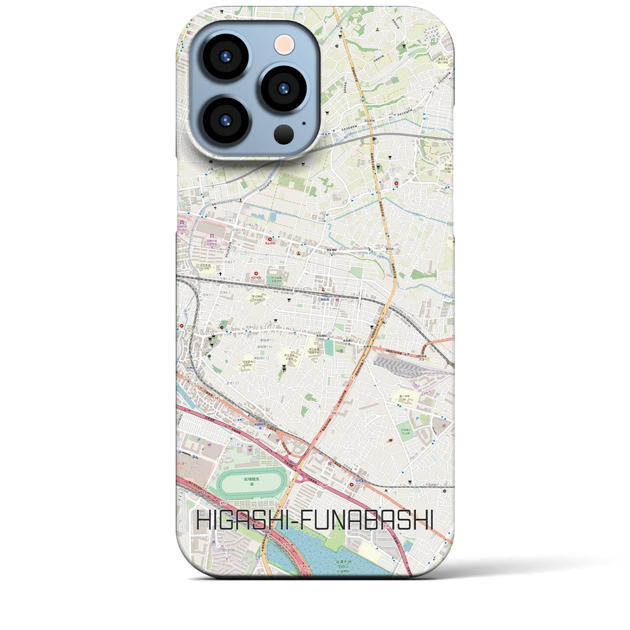 【東船橋】地図柄iPhoneケース（バックカバータイプ・ナチュラル）iPhone 13 Pro Max 用