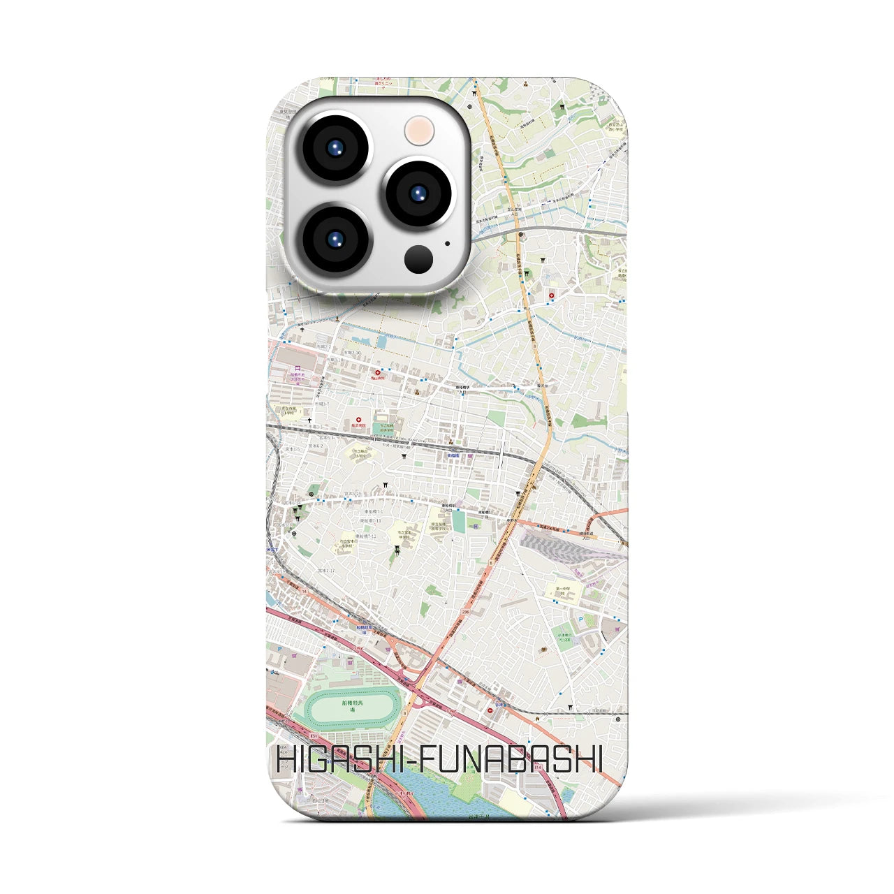 【東船橋】地図柄iPhoneケース（バックカバータイプ・ナチュラル）iPhone 13 Pro 用