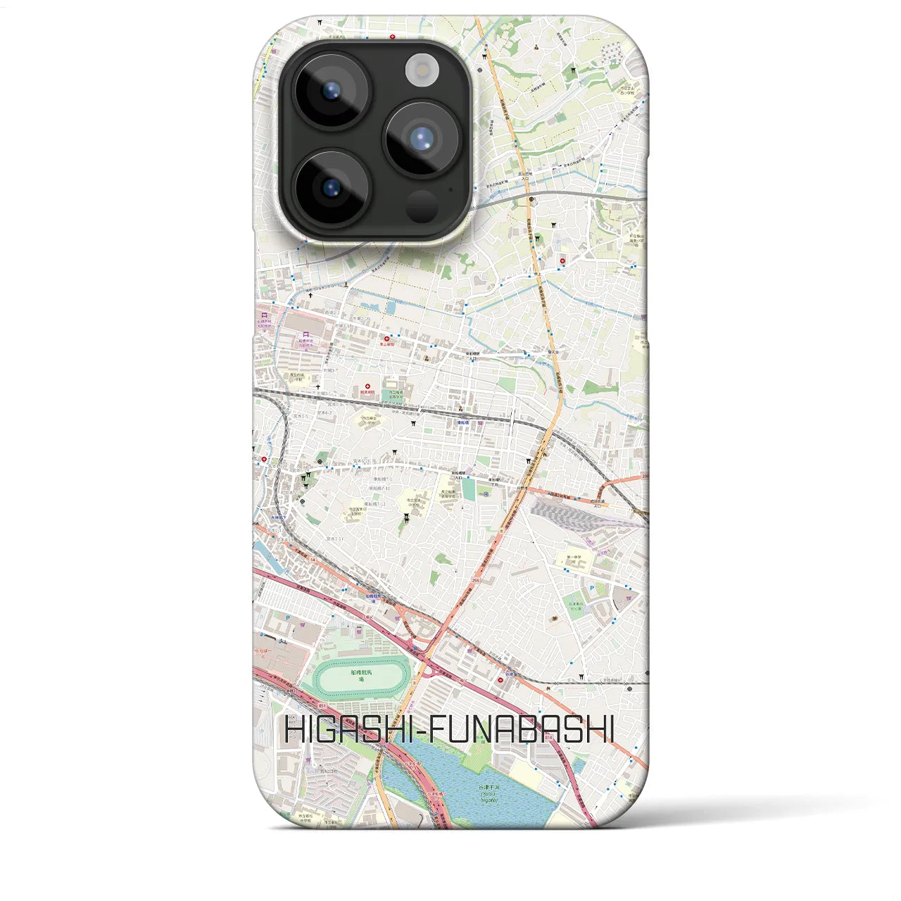 【東船橋】地図柄iPhoneケース（バックカバータイプ・ナチュラル）iPhone 15 Pro Max 用