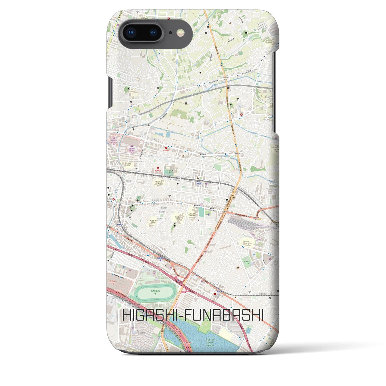 【東船橋】地図柄iPhoneケース（バックカバータイプ・ナチュラル）iPhone 8Plus /7Plus / 6sPlus / 6Plus 用
