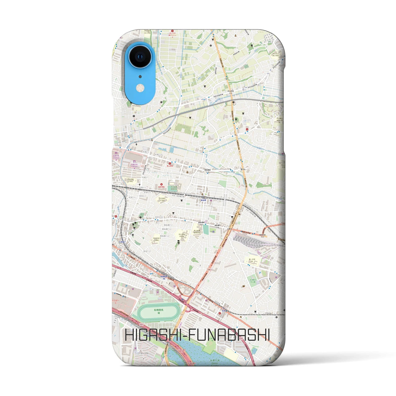 【東船橋】地図柄iPhoneケース（バックカバータイプ・ナチュラル）iPhone XR 用