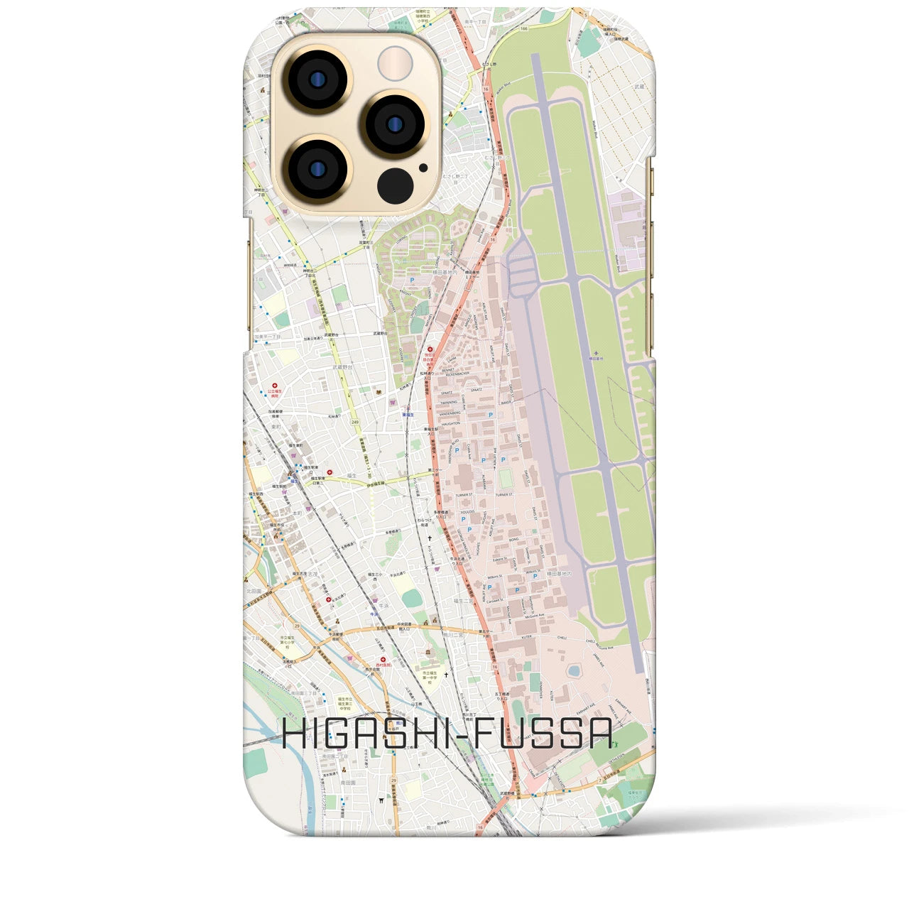 【東福生】地図柄iPhoneケース（バックカバータイプ・ナチュラル）iPhone 12 Pro Max 用
