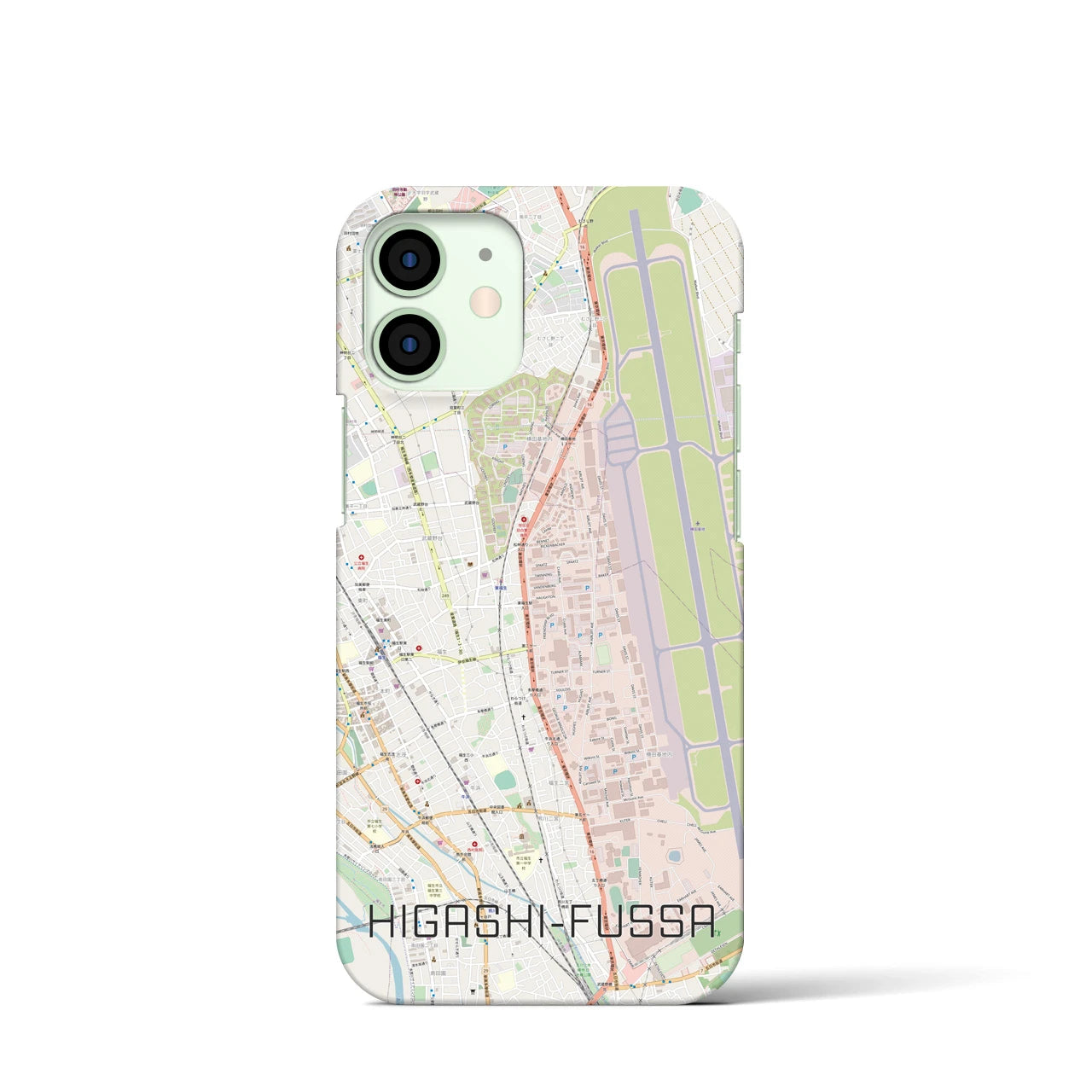 【東福生】地図柄iPhoneケース（バックカバータイプ・ナチュラル）iPhone 12 mini 用