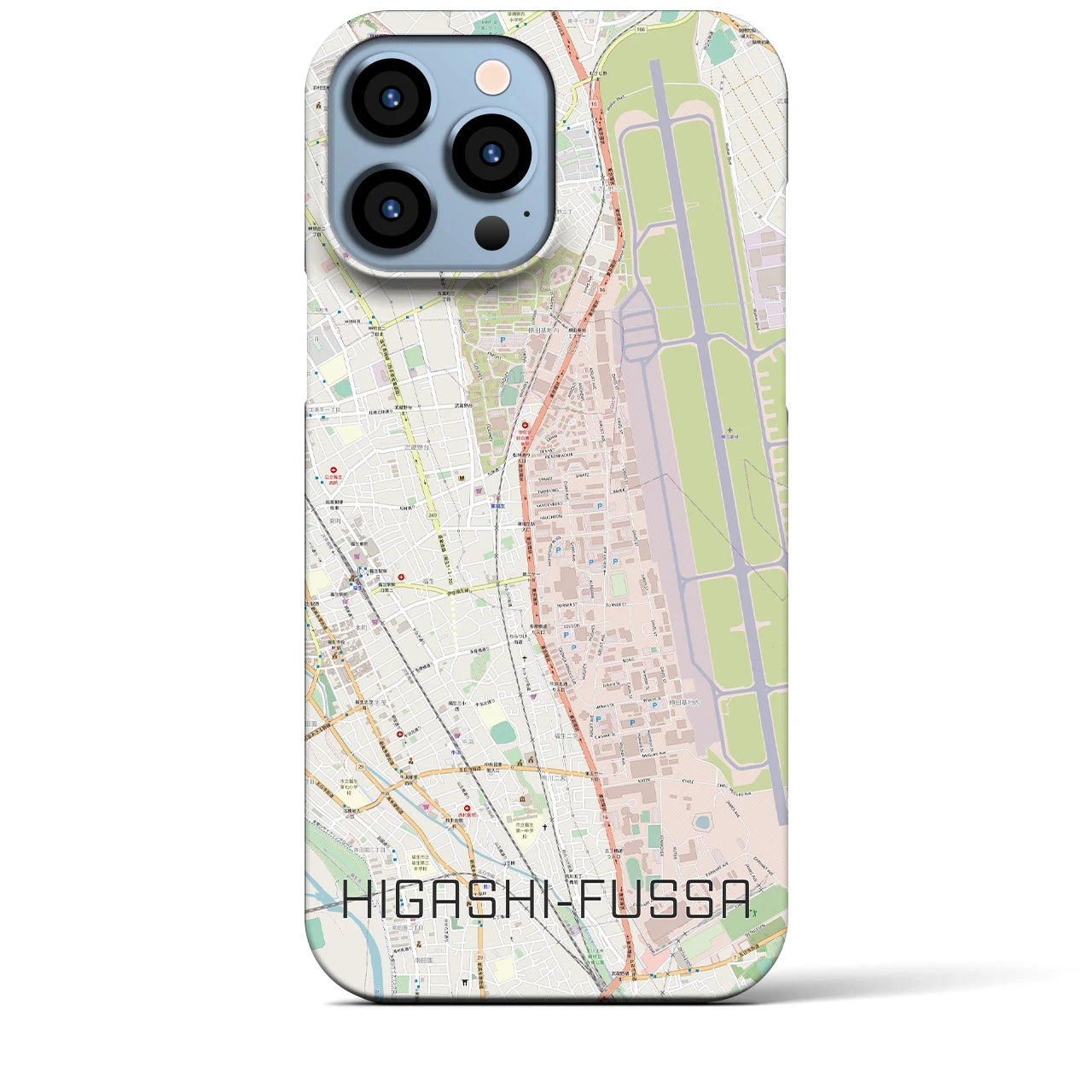 【東福生】地図柄iPhoneケース（バックカバータイプ・ナチュラル）iPhone 13 Pro Max 用