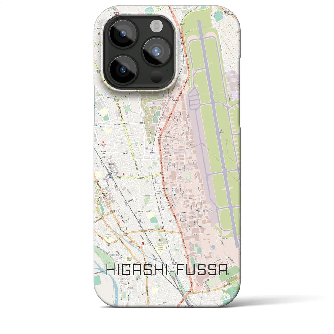 【東福生】地図柄iPhoneケース（バックカバータイプ・ナチュラル）iPhone 15 Pro Max 用