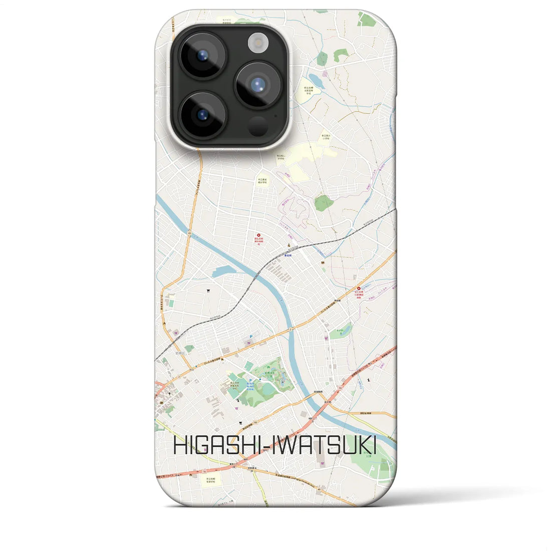 【東岩槻】地図柄iPhoneケース（バックカバータイプ・ナチュラル）iPhone 15 Pro Max 用