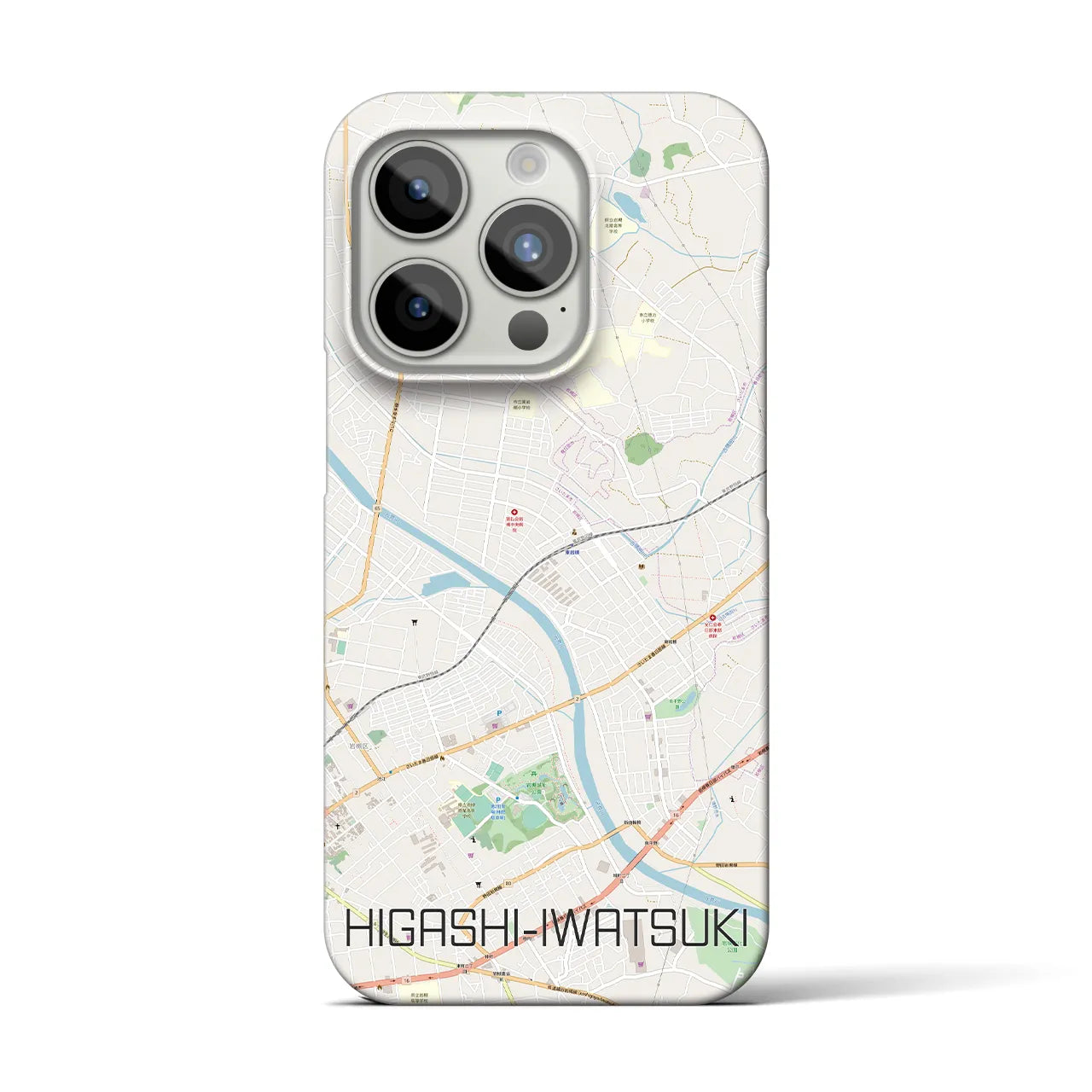 【東岩槻】地図柄iPhoneケース（バックカバータイプ・ナチュラル）iPhone 15 Pro 用