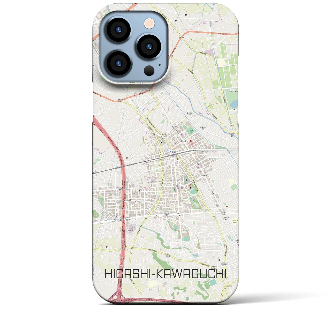 【東川口】地図柄iPhoneケース（バックカバータイプ・ナチュラル）iPhone 13 Pro Max 用