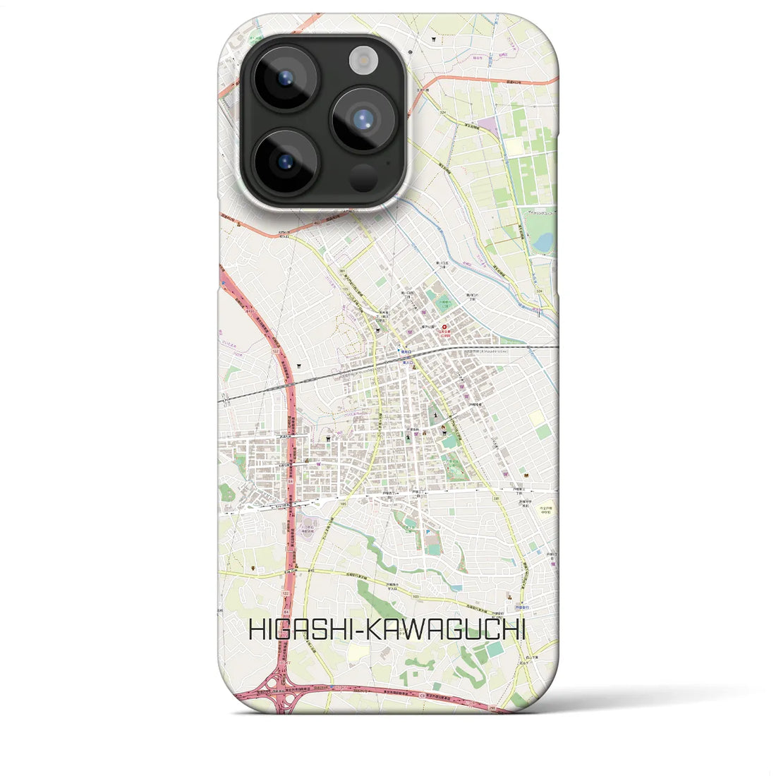 【東川口】地図柄iPhoneケース（バックカバータイプ・ナチュラル）iPhone 15 Pro Max 用