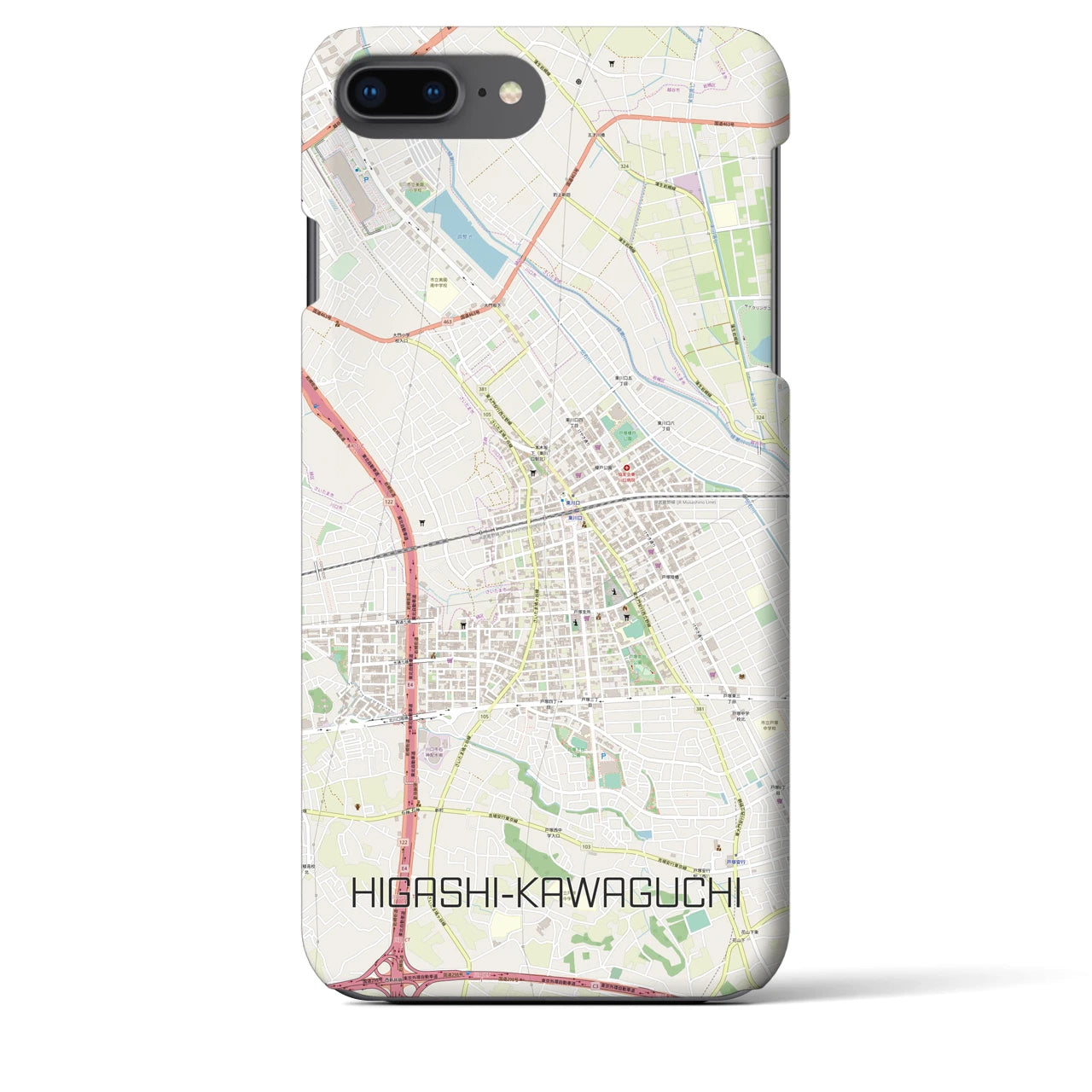 【東川口】地図柄iPhoneケース（バックカバータイプ・ナチュラル）iPhone 8Plus /7Plus / 6sPlus / 6Plus 用