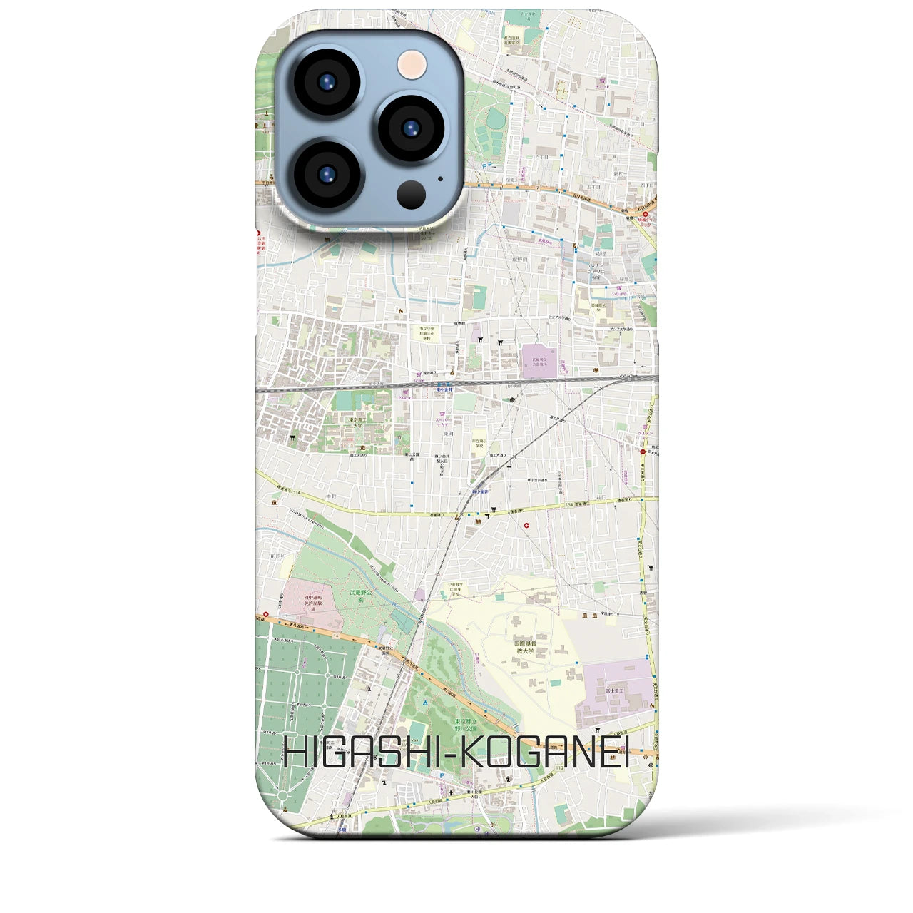 【東小金井】地図柄iPhoneケース（バックカバータイプ・ナチュラル）iPhone 13 Pro Max 用