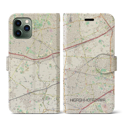 【東北沢（東京都）】地図柄iPhoneケース（手帳タイプ）ナチュラル・iPhone 11 Pro 用