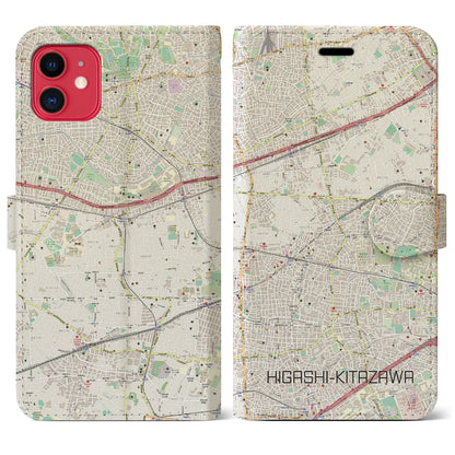 【東北沢（東京都）】地図柄iPhoneケース（手帳タイプ）ナチュラル・iPhone 11 用